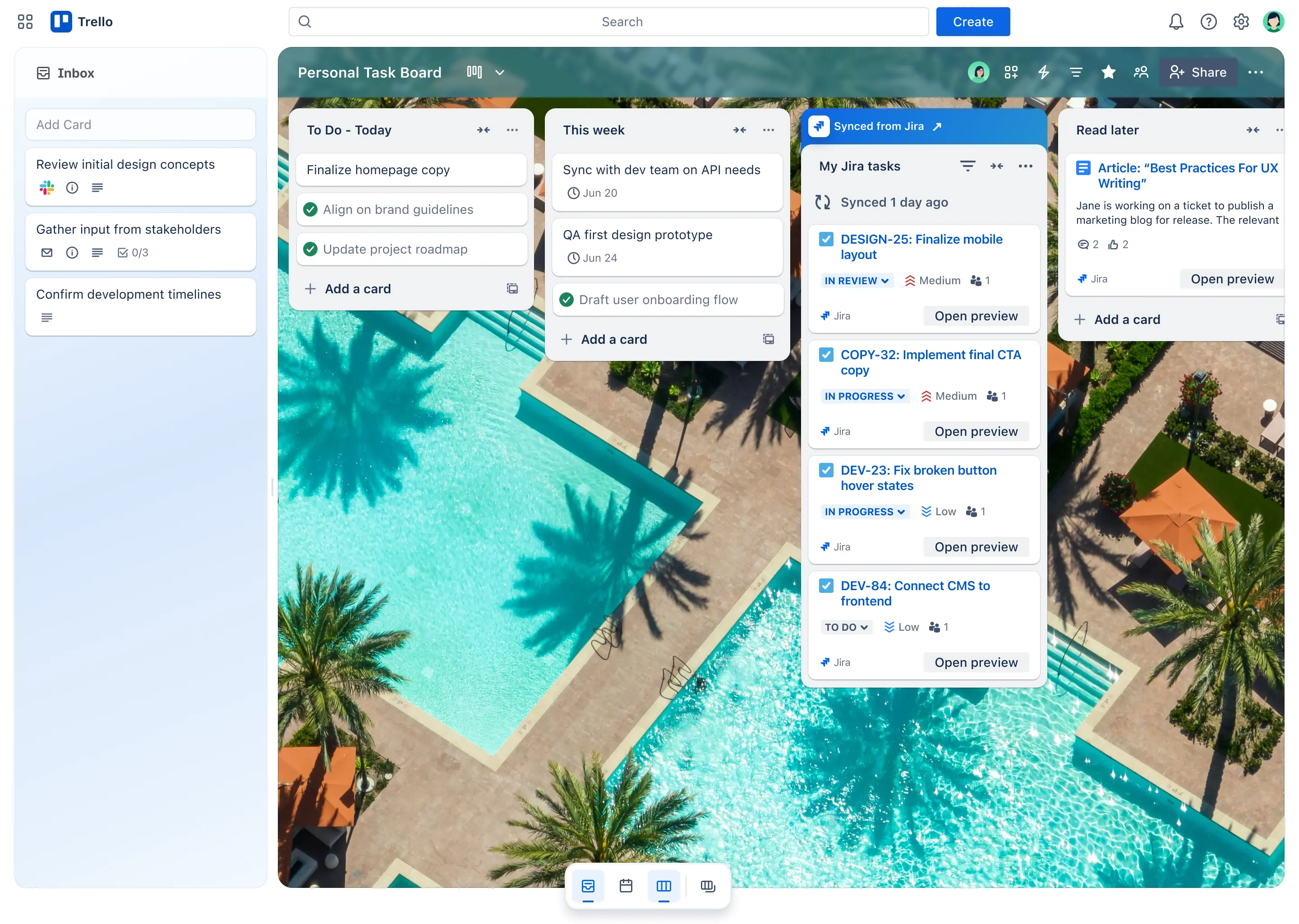 Trello's new three-panel navigation system